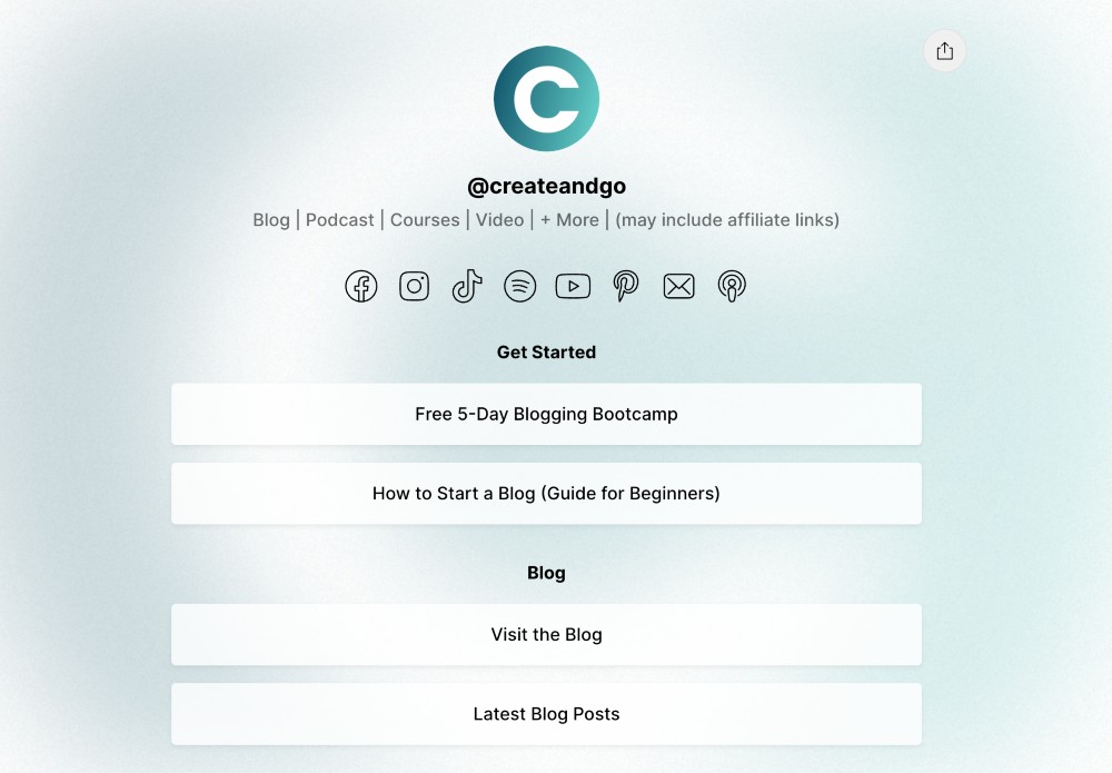 linktree links from profile example