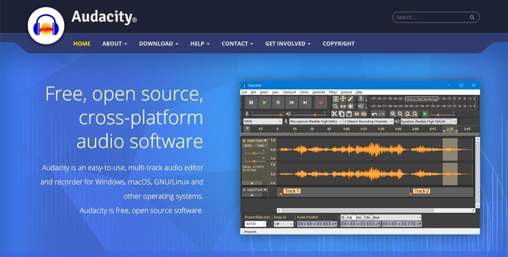 Audacity website