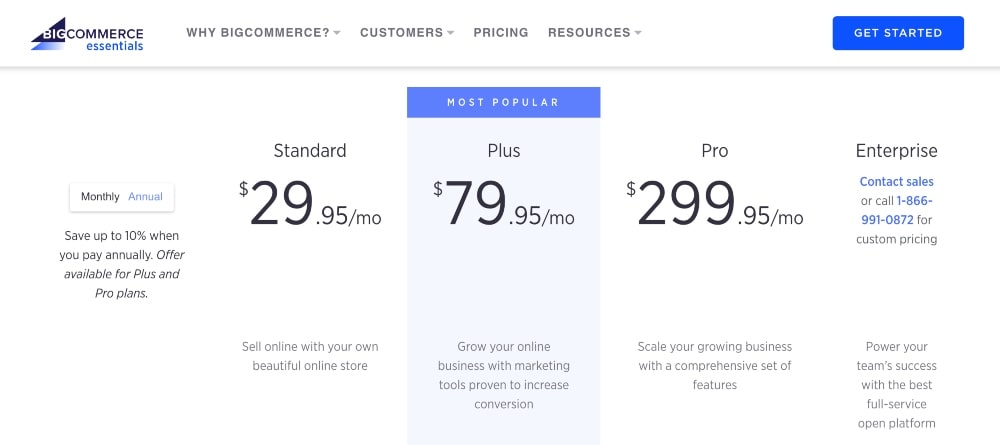 BigCommerce pricing plans