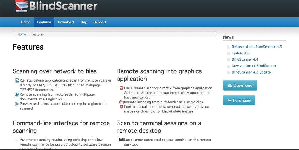 BlindScanner features