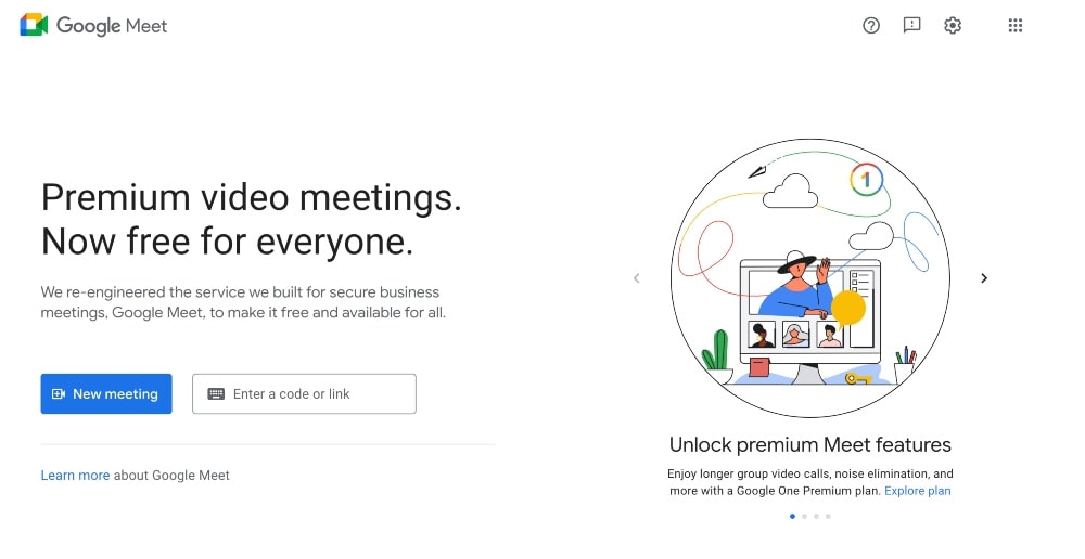 Google Meet website