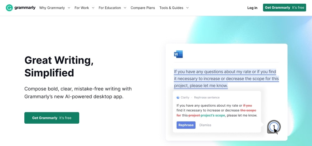 Grammarly website screenshot