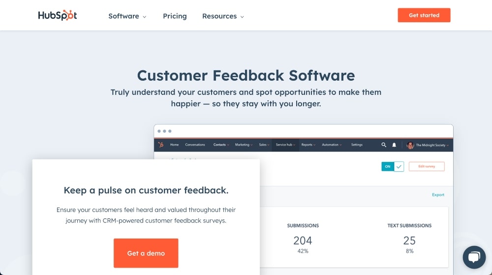 Hubspot Surveys website