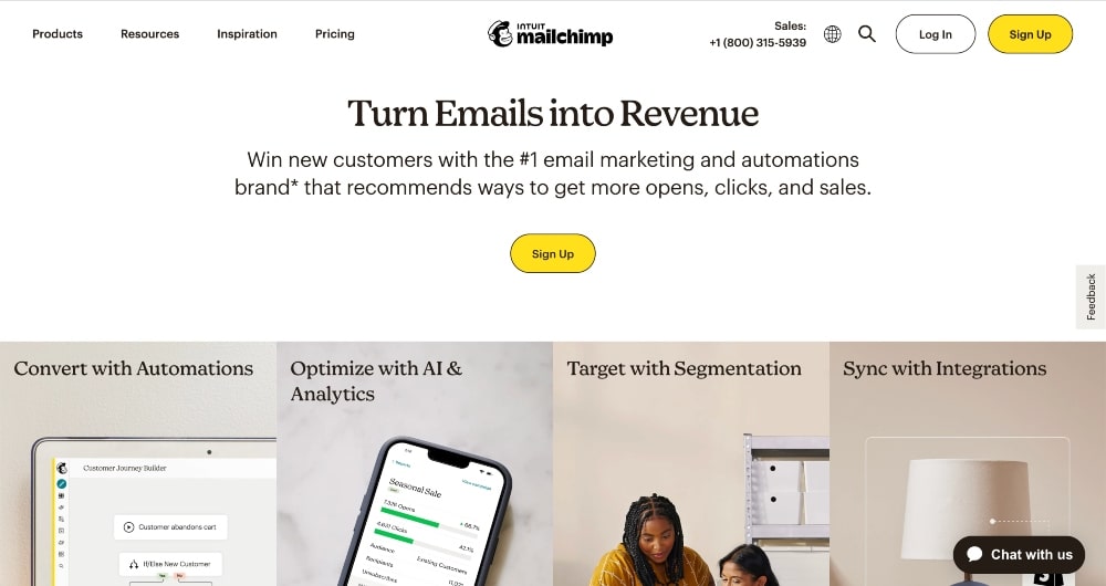 MailChimp website