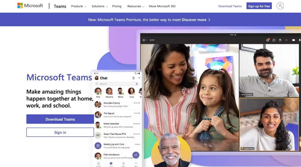 Microsoft Teams website