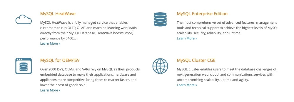 MySQL features