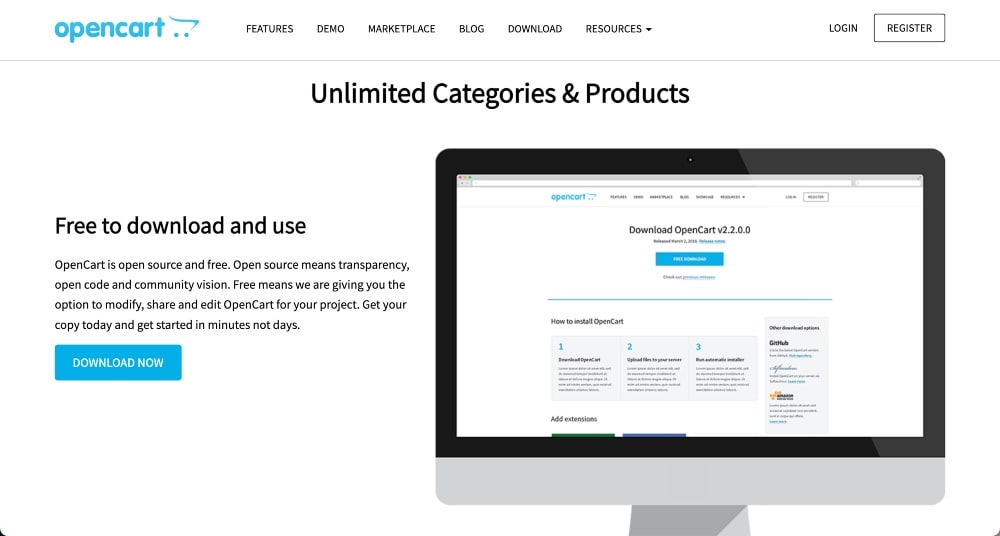 OpenCart features
