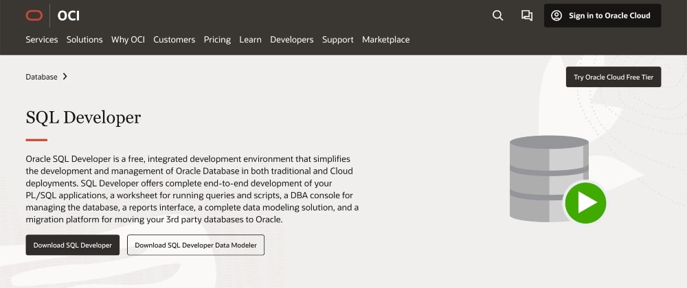 SQL Developer website