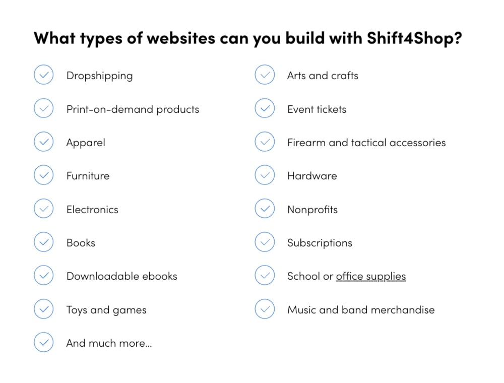 Shift4Shop features