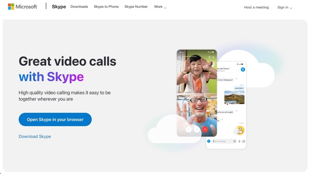 Skype website