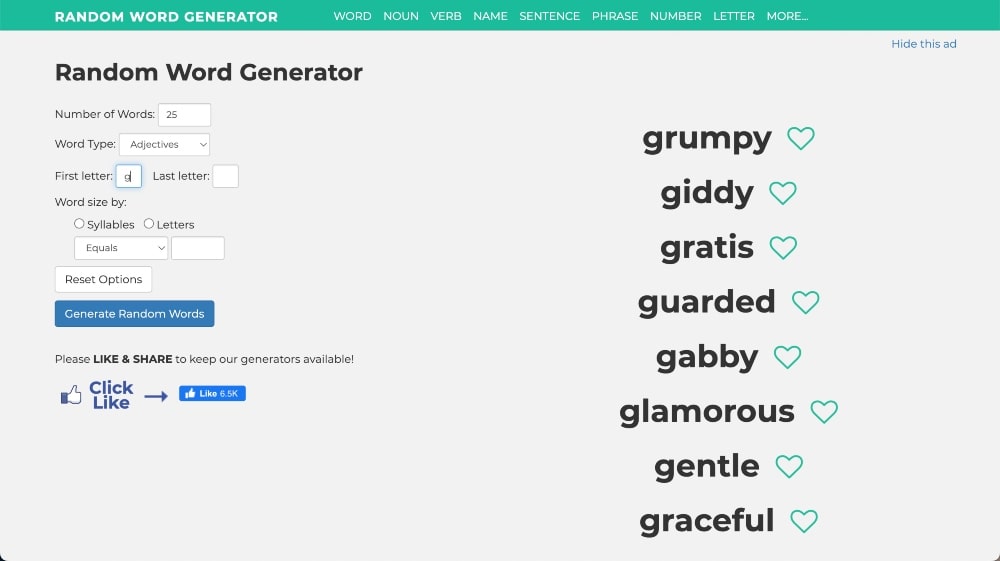 random word generator website