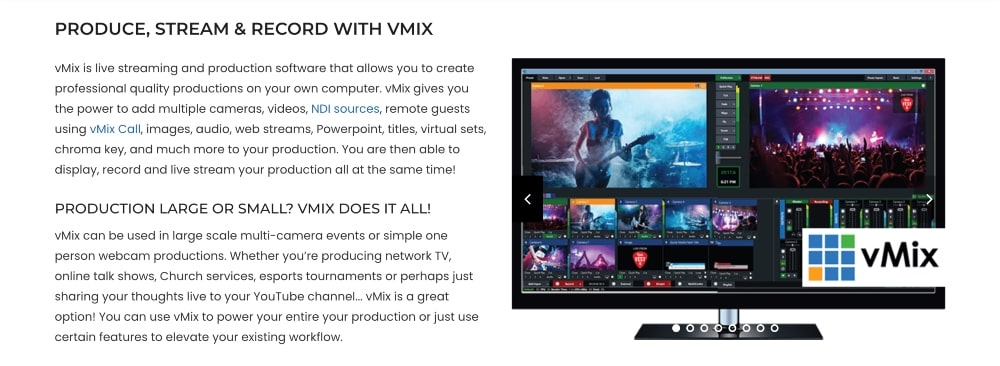 vMix features