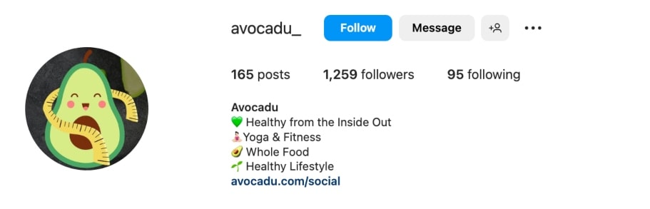 Instagram bio for health and diet