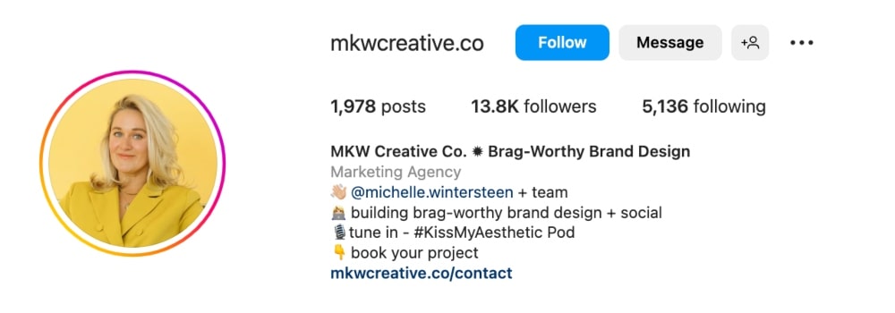 artist and design Instagram bio space