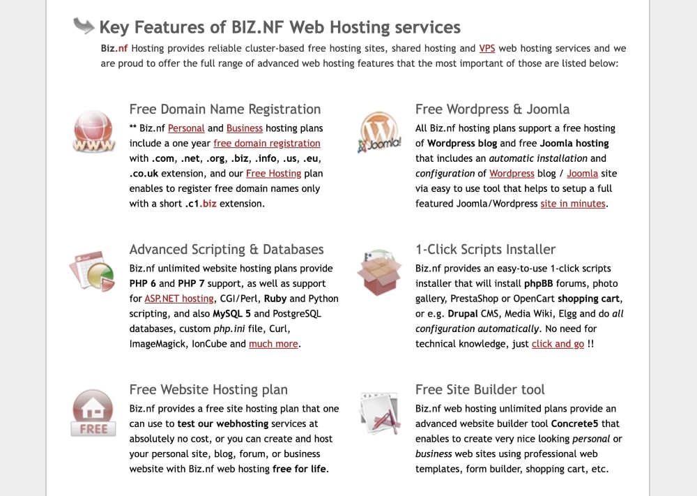 Biz.nf service features