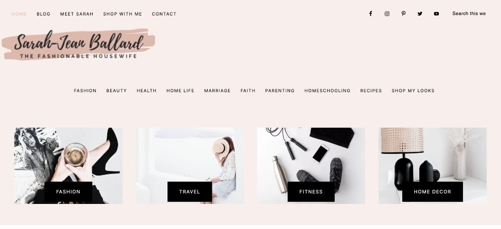screenshot of The Fashionable Housewife website