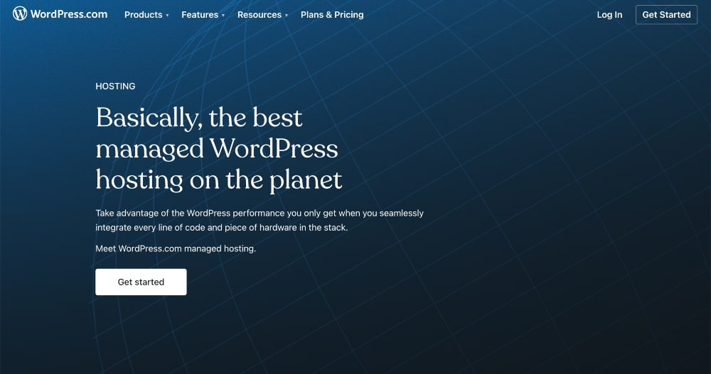 WordPress hosting homepage