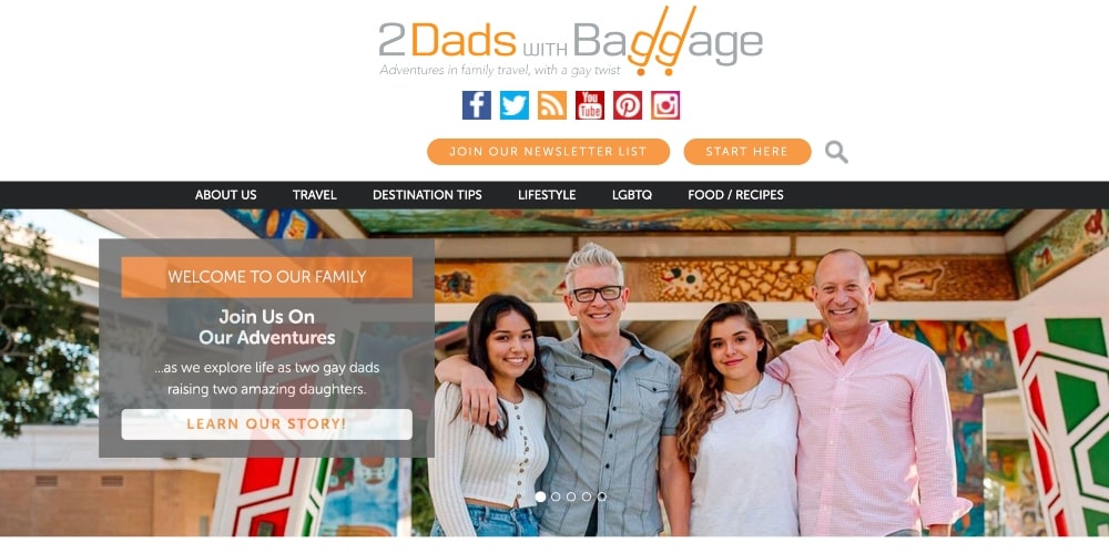 2 Dads with Baggage website screenshot