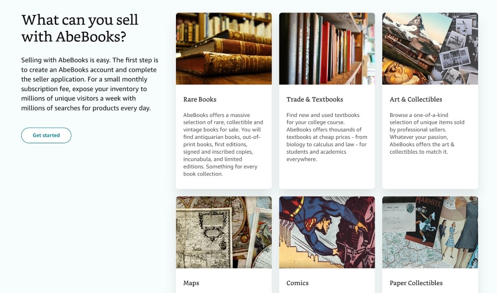 Abe's Books selling services screenshot