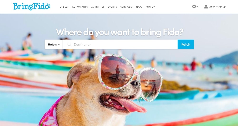 Screenshot of the BringFido website