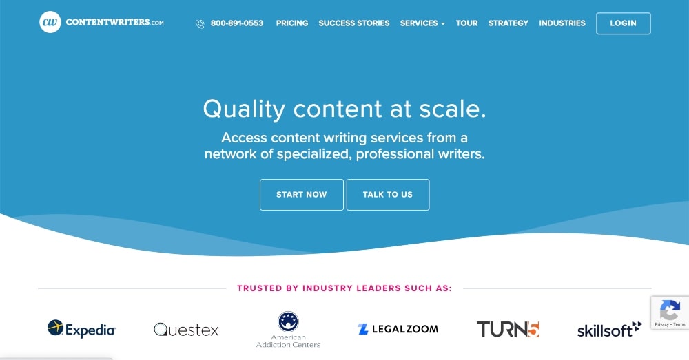 ContentWriters website screenshot
