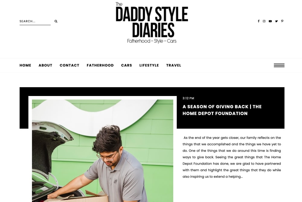 Daddy Style Diaries website screenshot