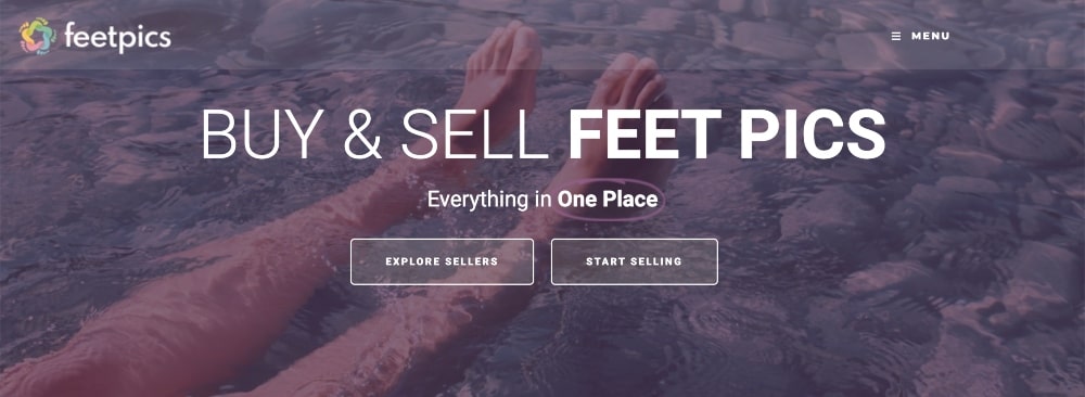 screenshot of FeetPics website