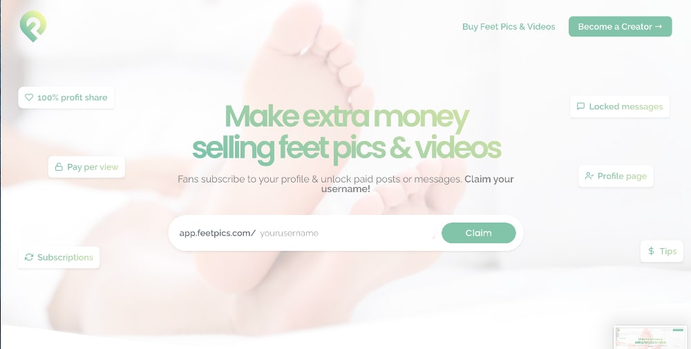 Feetpics homepage