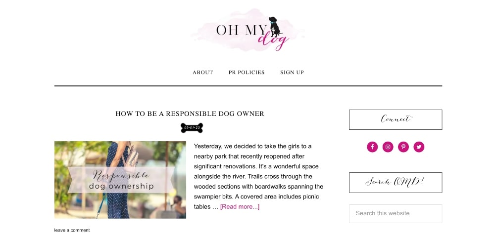 Oh My Dog website