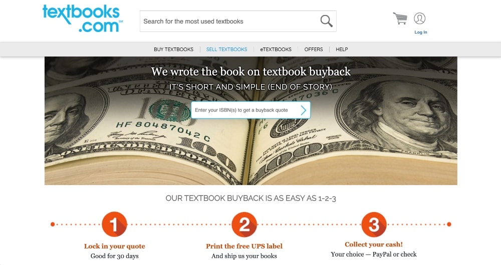 Textbooks.com sell books website screenshot