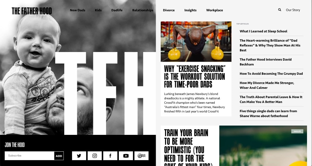 The Fatherhood website screenshot