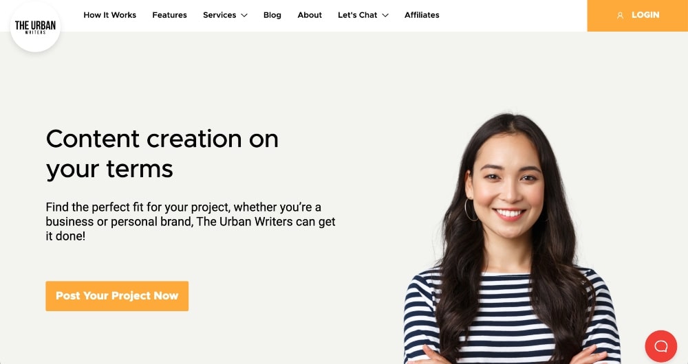 The Urban Writers website screenshot