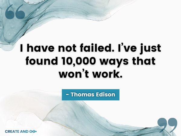 Thomas Edison success and failure quote