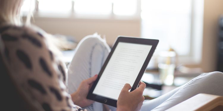 woman reading an eBook