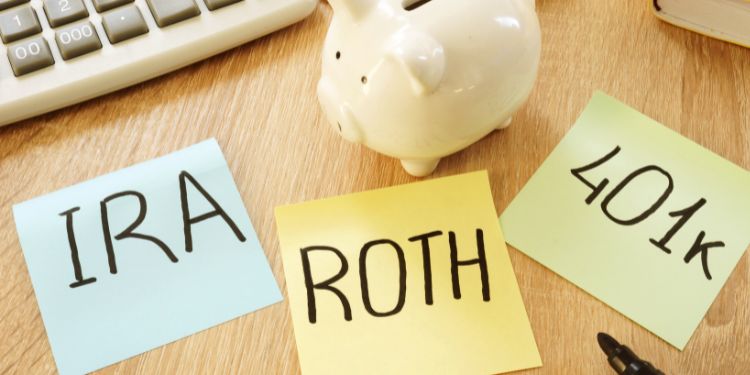 retirement plan concept with IRA, Roth, and 401k