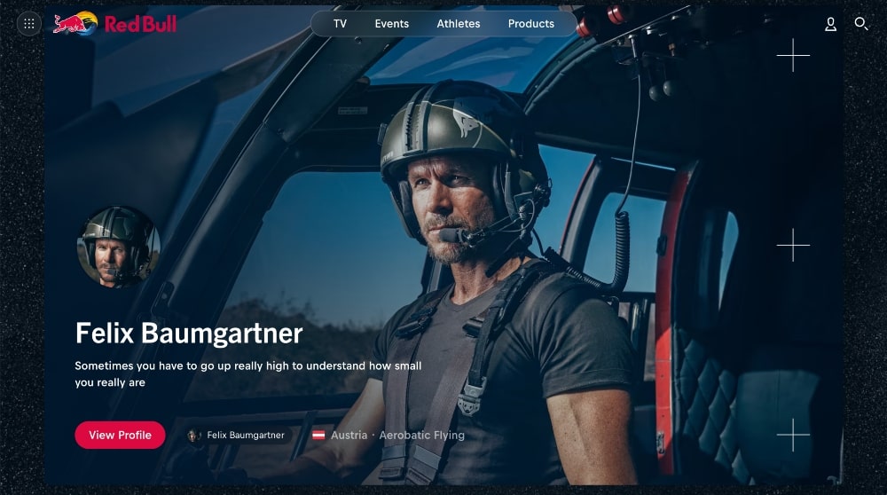 Felix Baumgartner featured in Red Bull Stratos campaign