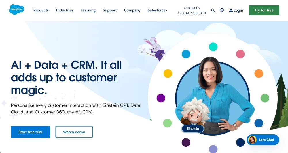 screenshot of Salesforce website