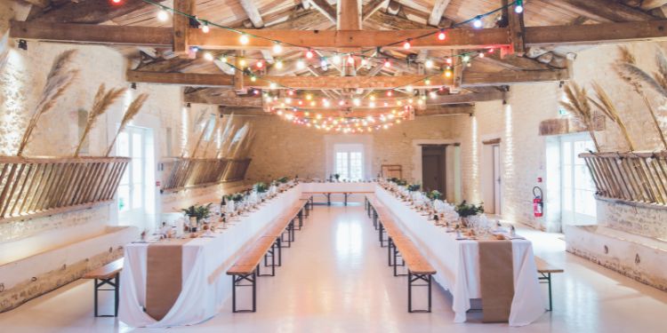 decorated event space