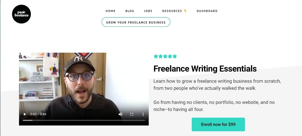Freelance Writing Essentials course screenshot