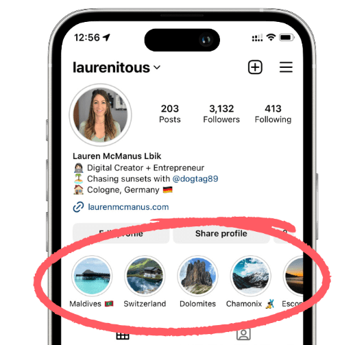 Instagram Story Highlights on the Instagram app