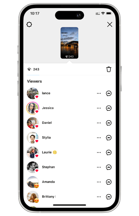 Instagram story viewers list on phone