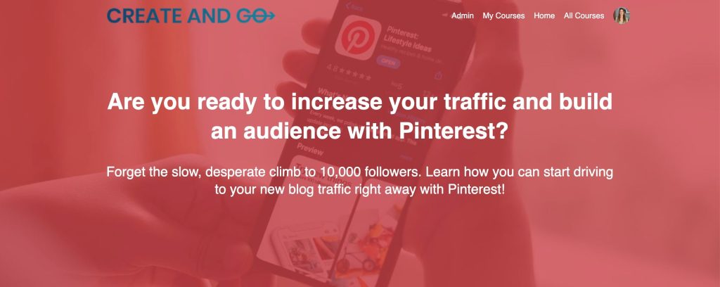 Pinterest Traffic Avalanche course screenshot