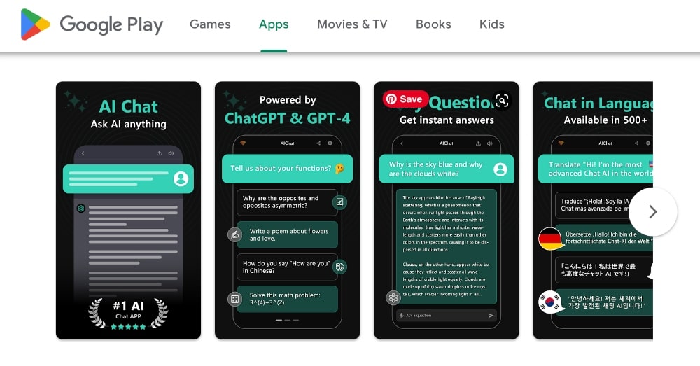 Chat AI - AI Chatbot Assistant app store screenshot