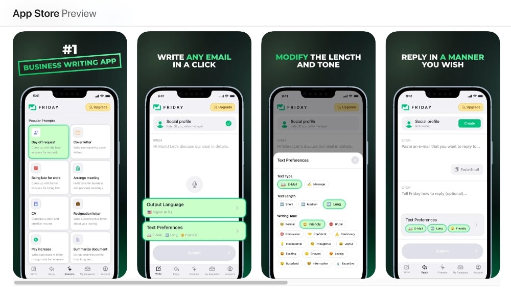 Friday Email AI app store screenshot