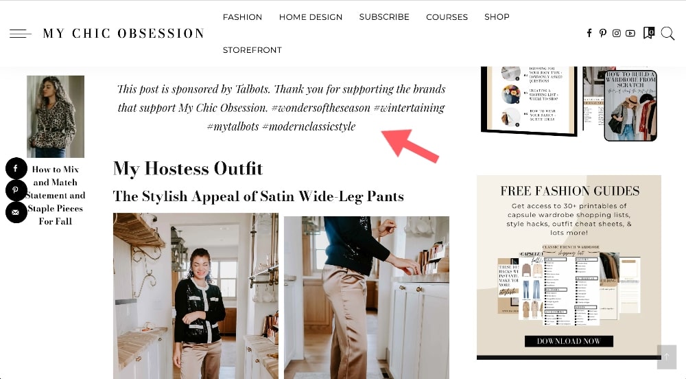 fashion blog sponsored post example