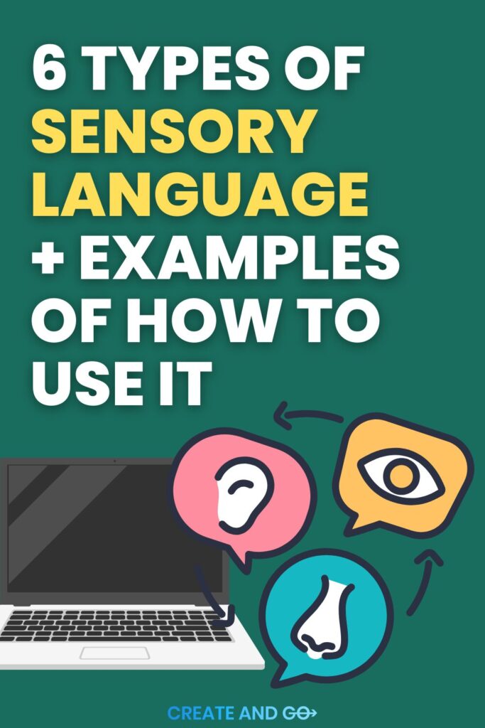 Sensory language Pinterest pin