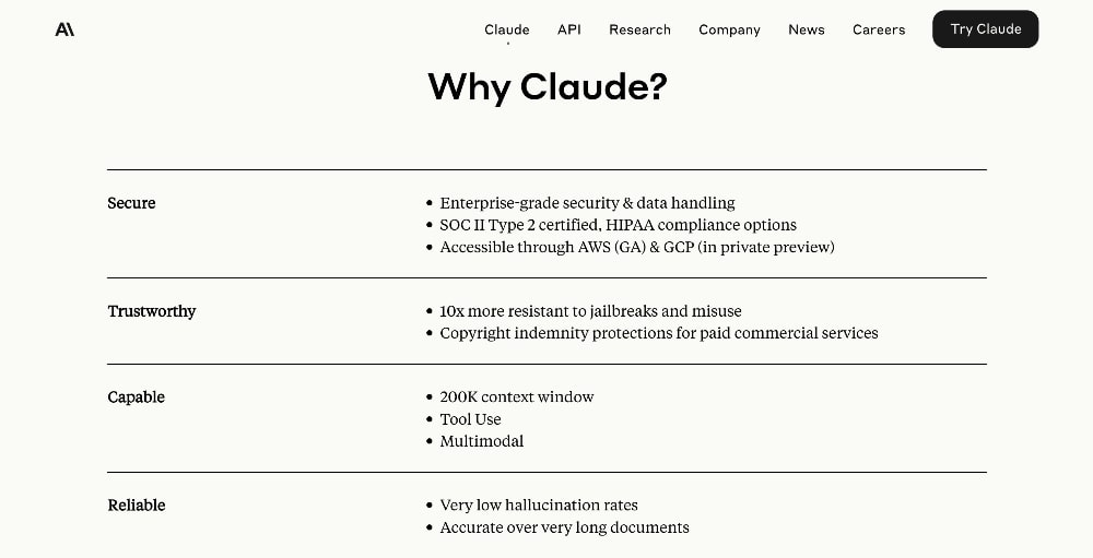 Claude features screenshot