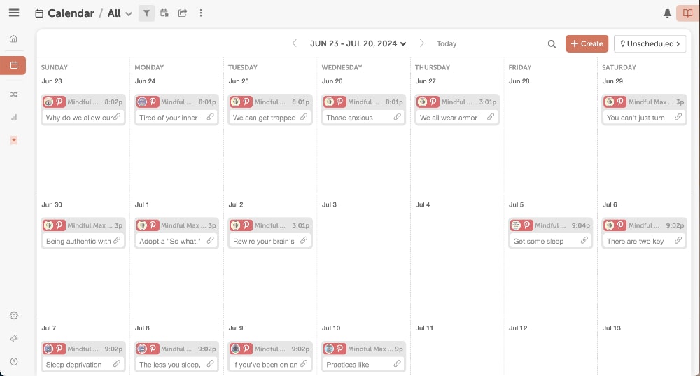 Coschedule marketing calendar example