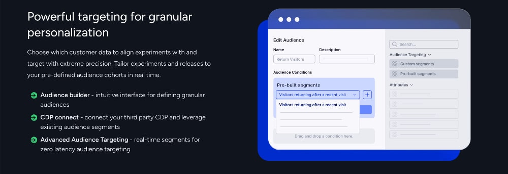 Optimizely AB testing and audience segmentation