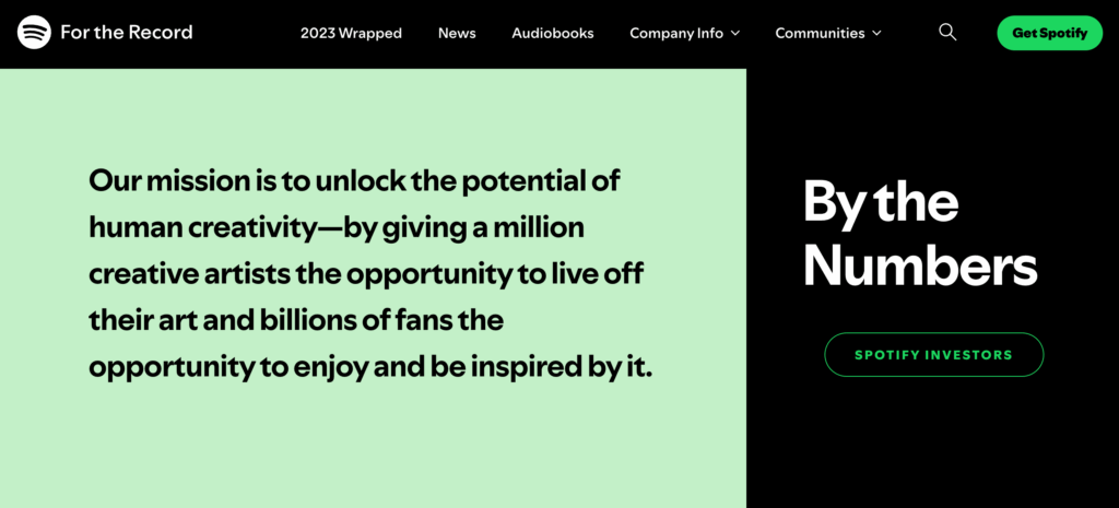 Spotify mission statement